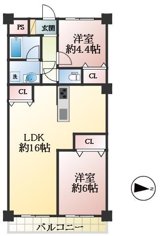 神戸市灘区岩屋中町 中古マンション間取画像