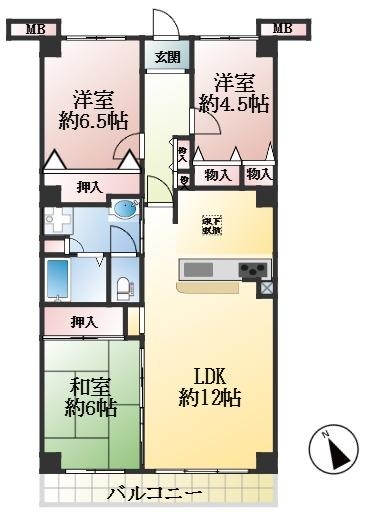 西宮市高須町 中古マンション間取画像