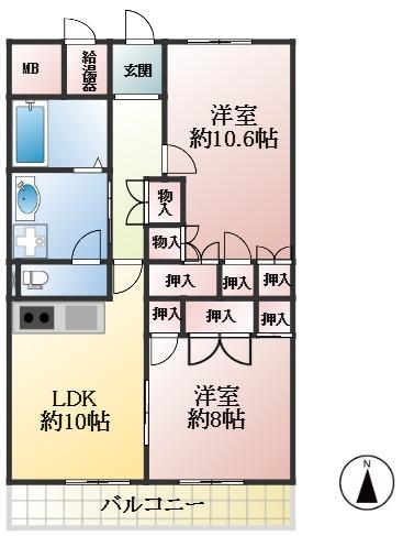 西宮市田代町 中古マンション間取画像