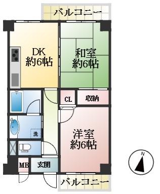 芦屋市西蔵町 中古マンション間取画像