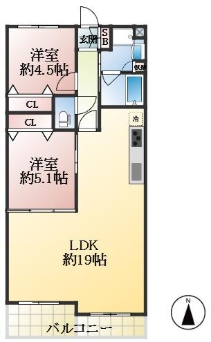 芦屋市親王塚町 中古マンション間取画像