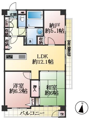 神戸市灘区備後町 中古マンション間取画像