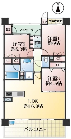 西宮市両度町 中古マンション間取画像