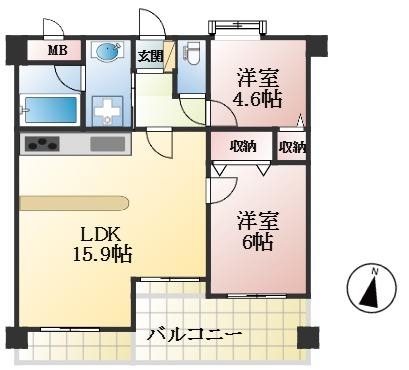 神戸市灘区灘北通 中古マンション間取画像