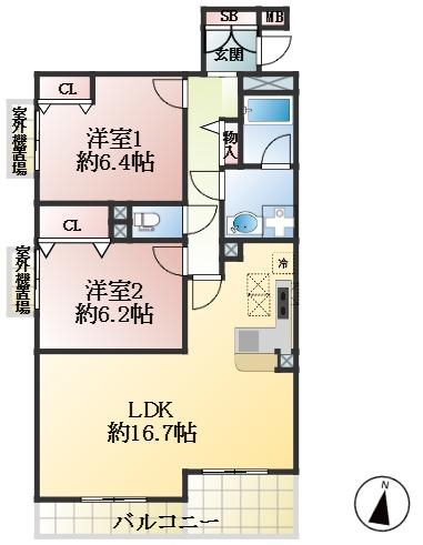 グランステイツ夙川アネックス|(西宮市清水町)の中古マンション間取画像