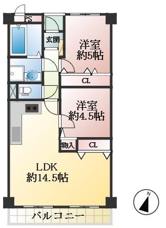 神戸市中央区御幸通 中古マンション間取画像