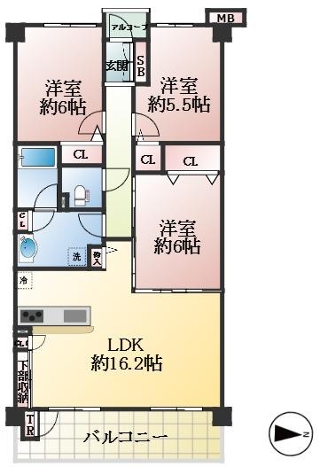 西宮市川西町 中古マンション間取画像