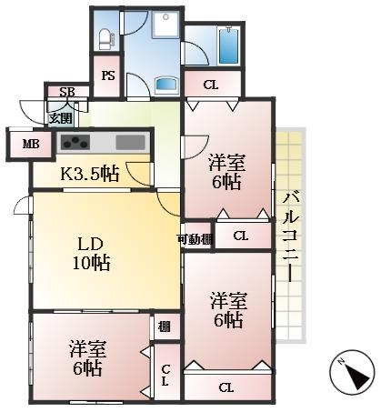 神戸市中央区生田町 中古マンション間取画像