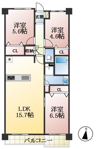 神戸市東灘区深江本町 中古マンション間取画像