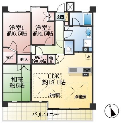 グランドパレス西宮武庫川|(西宮市上田中町)の中古マンション間取画像
