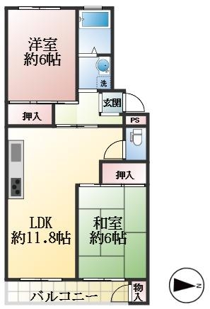 西宮市小松東町 中古マンション間取画像