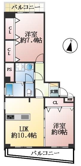サンコート住吉駅前|(神戸市東灘区住吉宮町)の中古マンション間取画像