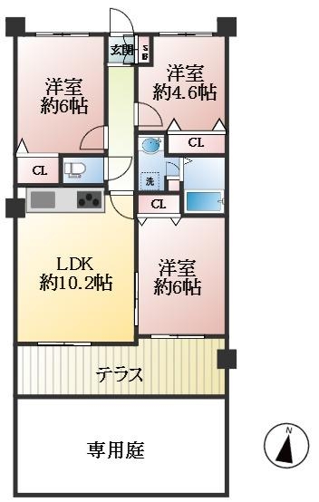 神戸市東灘区深江本町 中古マンション間取画像