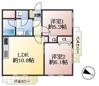 ドルミ第2灘|(神戸市灘区大石東町)の中古マンション間取画像