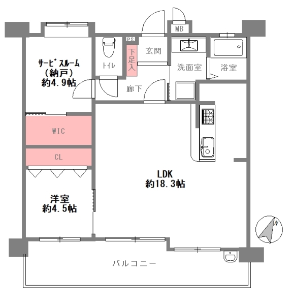 セレッソコート芦屋ガレリア|(芦屋市春日町)の中古マンション間取画像