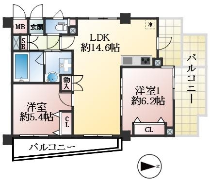 神戸市中央区中山手通 中古マンション間取画像