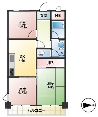 神戸市東灘区青木 中古マンション間取画像