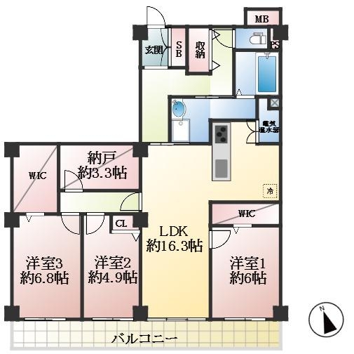 神戸市中央区相生町 中古マンション間取画像