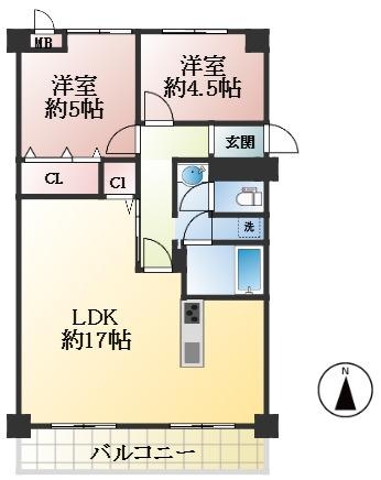 神戸市灘区岩屋北町 中古マンション間取画像
