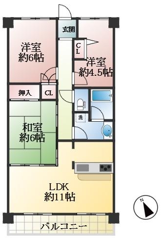 神戸市中央区神仙寺通 中古マンション間取画像