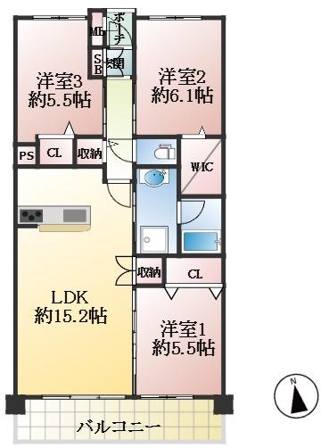 神戸市東灘区深江南町 中古マンション間取画像