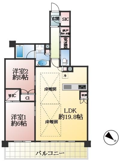神戸市中央区新港町 中古マンション間取画像