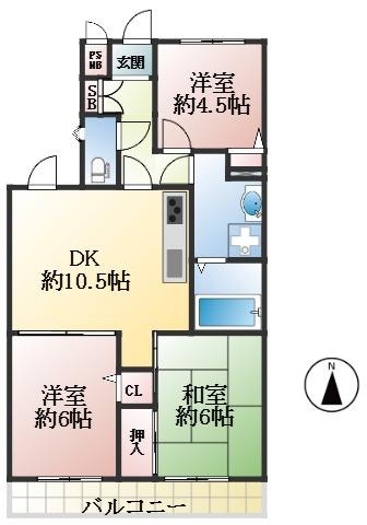 神戸市東灘区魚崎西町 中古マンション間取画像