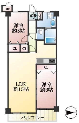 神戸市東灘区深江浜町 中古マンション間取画像