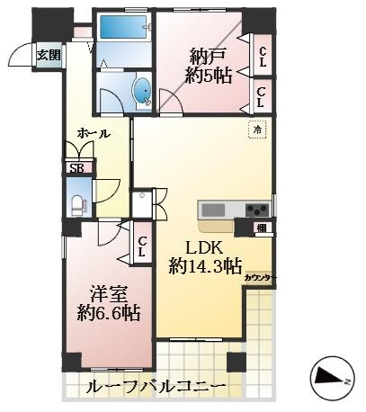 神戸市中央区御幸通 中古マンション間取画像