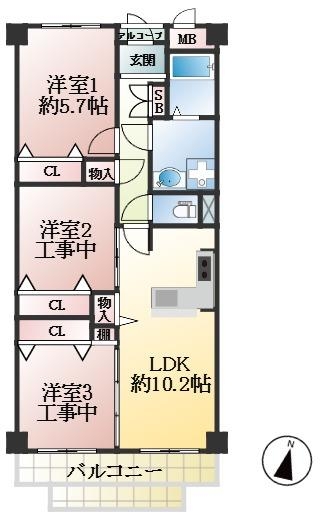 神戸市灘区桜口町 中古マンション間取画像