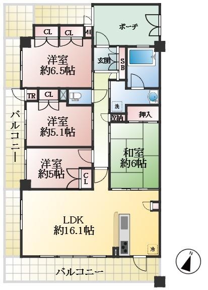 神戸市灘区高羽 中古マンション間取画像
