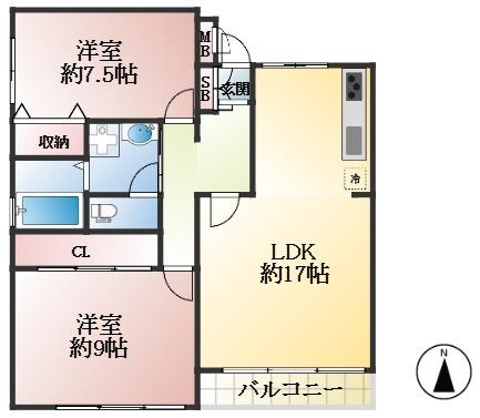 神戸市東灘区本山北町 中古マンション間取画像