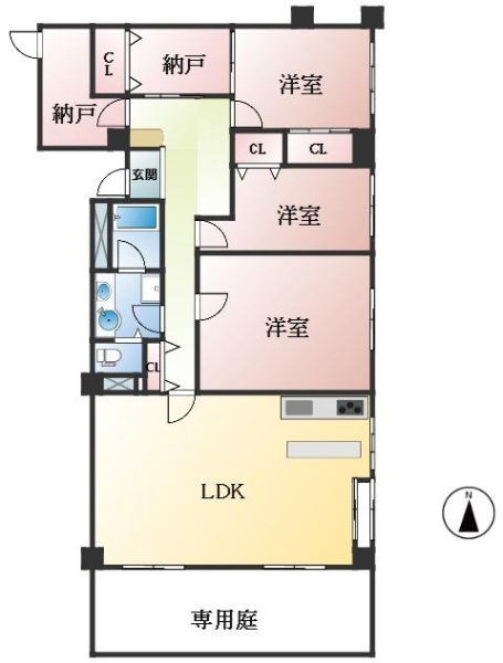 神戸市東灘区住吉山手 中古マンション間取画像
