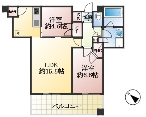 神戸市東灘区御影中町 中古マンション間取画像