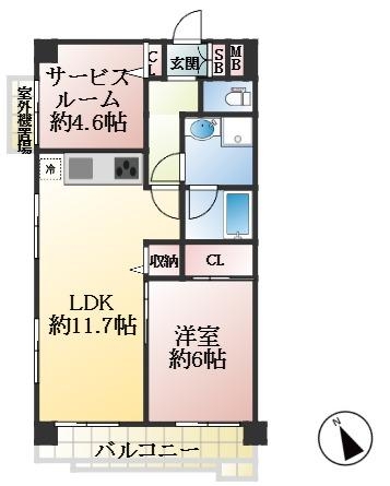 神戸市灘区水道筋 中古マンション間取画像