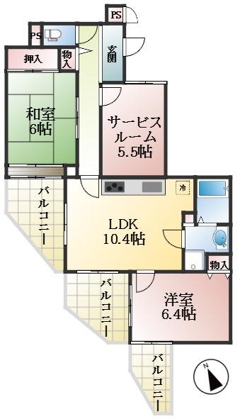 神戸市東灘区森北町 中古マンション間取画像
