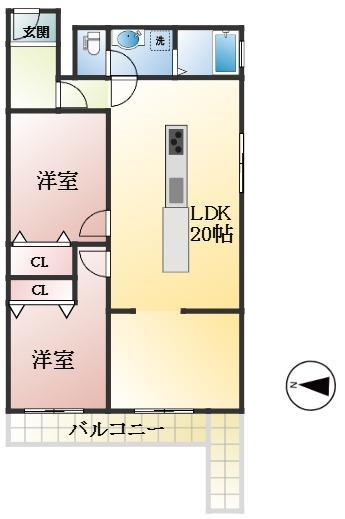 神戸市東灘区魚崎南町 中古マンション間取画像