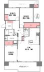 神戸市東灘区向洋町中 中古マンション間取画像